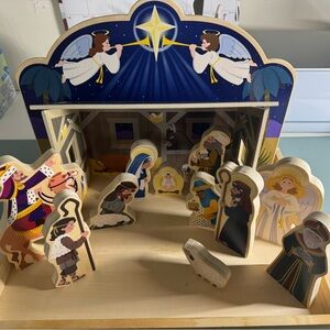 Melissa & Doug Wooden Nativity Set for Kids